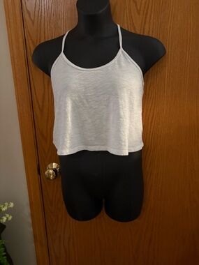 SO White Cropped Halter Tank top
